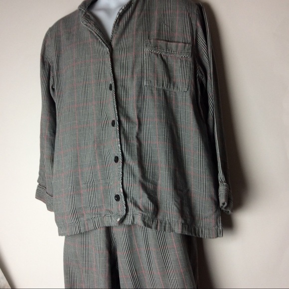Cabernet‎ Pajama 2PC Set Women's Medium B/W & Red Herringbone Plaid - Picture 5 of 15
